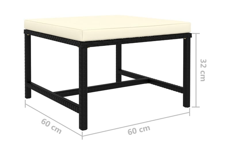 Soffgrupp Utomhus för trädgård med dynor 4 delar svart konstrotting - Svart - Utemöbler - Loungemöbler - Loungegrupp & Loungeset