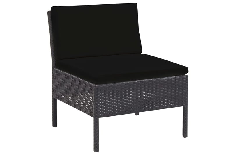 Soffgrupp Utomhus för trädgård med dynor 5 delar konstrotting svart - Svart - Utemöbler - Loungemöbler - Loungegrupp & Loungeset