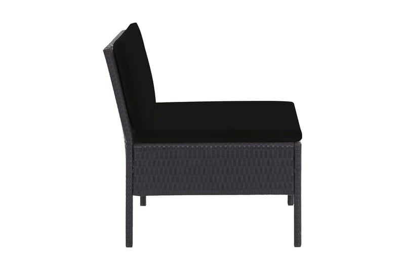 Soffgrupp Utomhus för trädgård med dynor 5 delar konstrotting svart - Svart - Utemöbler - Loungemöbler - Loungegrupp & Loungeset
