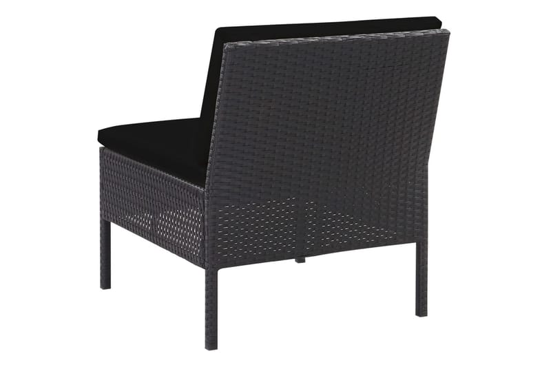 Soffgrupp Utomhus för trädgård med dynor 5 delar konstrotting svart - Svart - Utemöbler - Loungemöbler - Loungegrupp & Loungeset