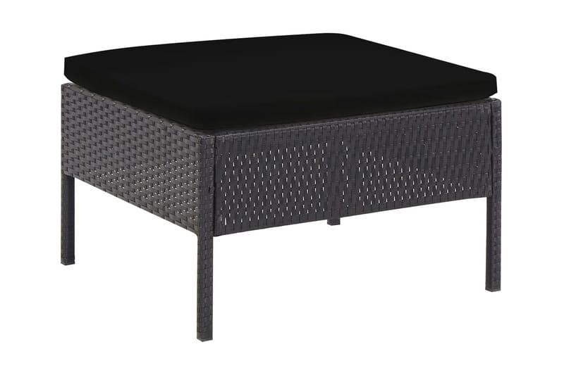 Soffgrupp Utomhus för trädgård med dynor 5 delar konstrotting svart - Svart - Utemöbler - Loungemöbler - Loungegrupp & Loungeset