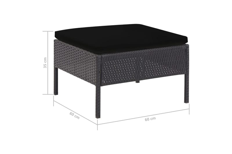 Soffgrupp Utomhus för trädgård med dynor 5 delar konstrotting svart - Svart - Utemöbler - Loungemöbler - Loungegrupp & Loungeset