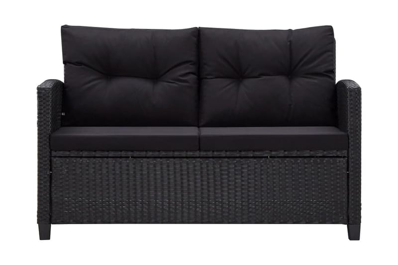 Soffgrupp Utomhus för trädgård med dynor 6 delar konstrotting svart - Svart - Utemöbler - Loungemöbler - Loungegrupp & Loungeset