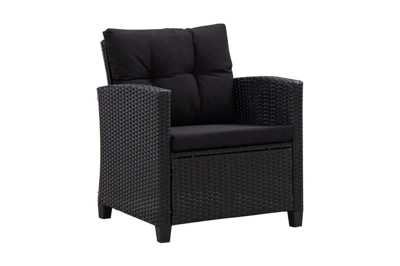 Soffgrupp Utomhus för trädgård med dynor 6 delar konstrotting svart - Svart - Utemöbler - Loungemöbler - Loungegrupp & Loungeset