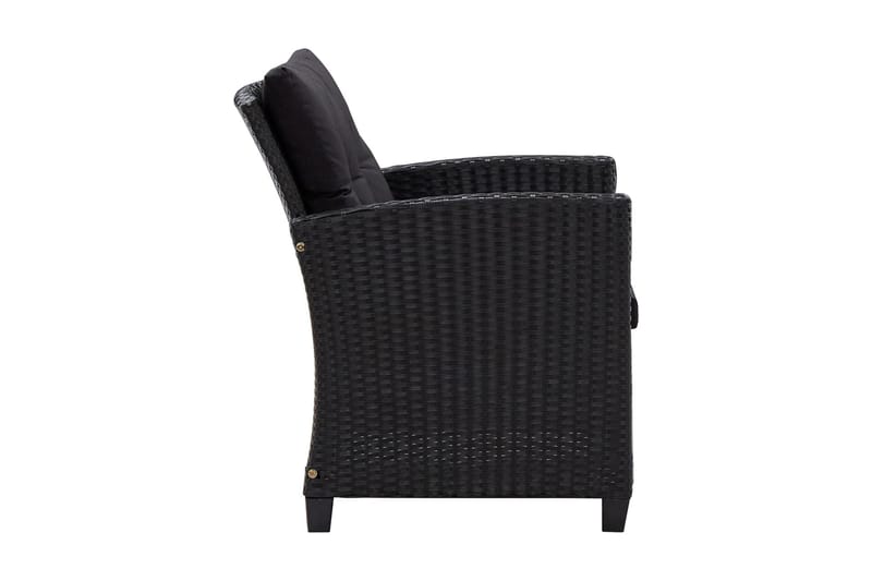 Soffgrupp Utomhus för trädgård med dynor 6 delar konstrotting svart - Svart - Utemöbler - Loungemöbler - Loungegrupp & Loungeset