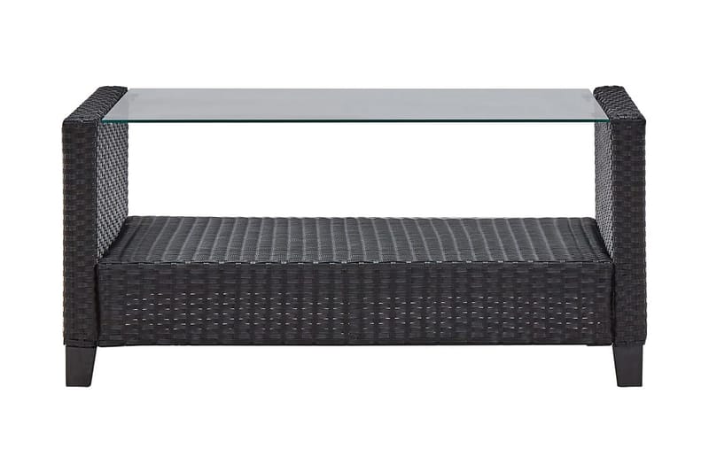 Soffgrupp Utomhus för trädgård med dynor 6 delar konstrotting svart - Svart - Utemöbler - Loungemöbler - Loungegrupp & Loungeset