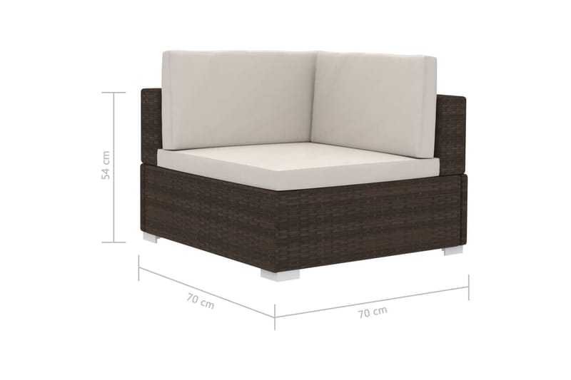 Soffgrupp Utomhus för trädgården med dynor 3 delar konstrotting brun - Brun - Utemöbler - Loungemöbler - Loungegrupp & Loungeset