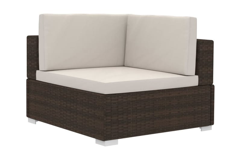 Soffgrupp Utomhus för trädgården med dynor 3 delar konstrotting brun - Brun - Utemöbler - Loungemöbler - Loungegrupp & Loungeset