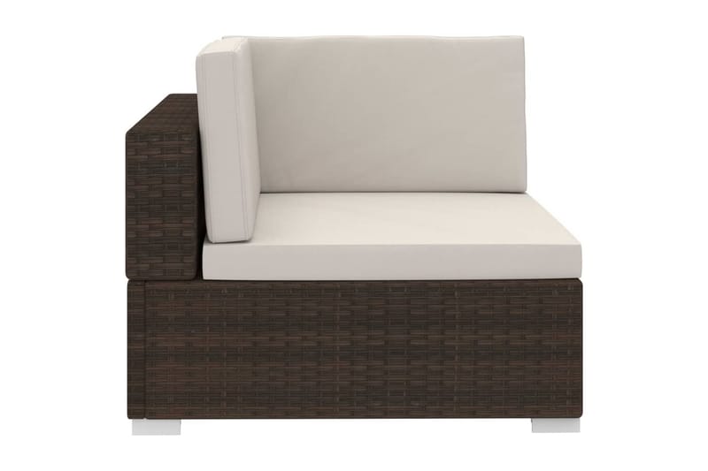 Soffgrupp Utomhus för trädgården med dynor 3 delar konstrotting brun - Brun - Utemöbler - Loungemöbler - Loungegrupp & Loungeset