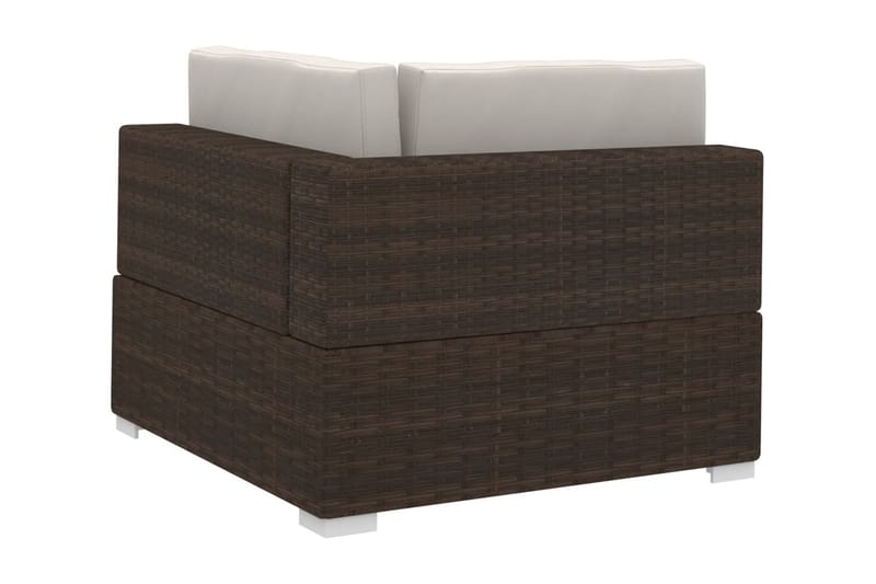 Soffgrupp Utomhus för trädgården med dynor 3 delar konstrotting brun - Brun - Utemöbler - Loungemöbler - Loungegrupp & Loungeset