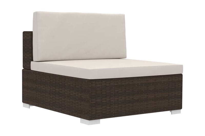 Soffgrupp Utomhus för trädgården med dynor 3 delar konstrotting brun - Brun - Utemöbler - Loungemöbler - Loungegrupp & Loungeset
