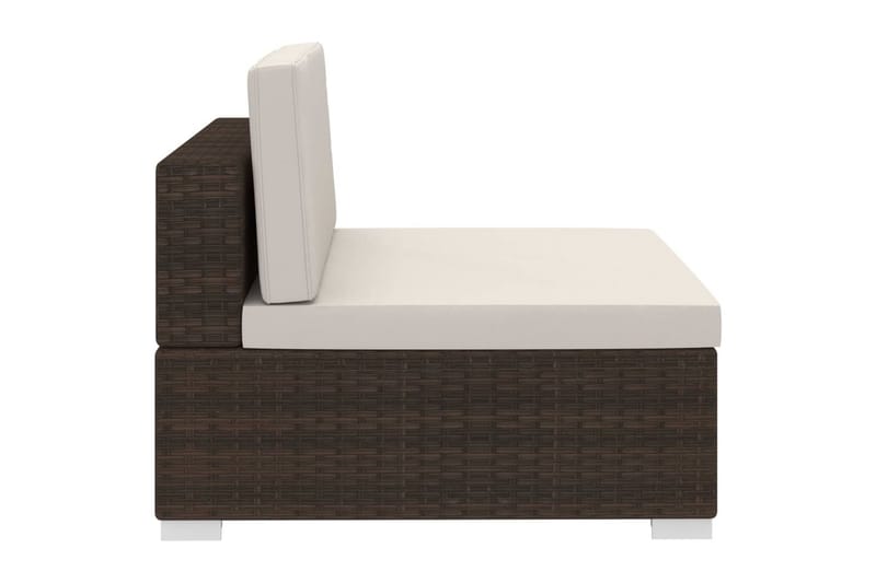 Soffgrupp Utomhus för trädgården med dynor 3 delar konstrotting brun - Brun - Utemöbler - Loungemöbler - Loungegrupp & Loungeset