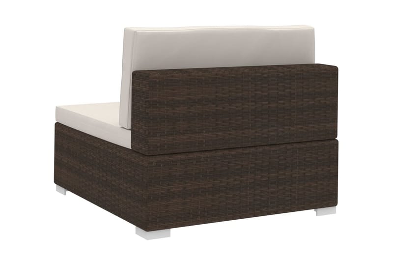 Soffgrupp Utomhus för trädgården med dynor 3 delar konstrotting brun - Brun - Utemöbler - Loungemöbler - Loungegrupp & Loungeset