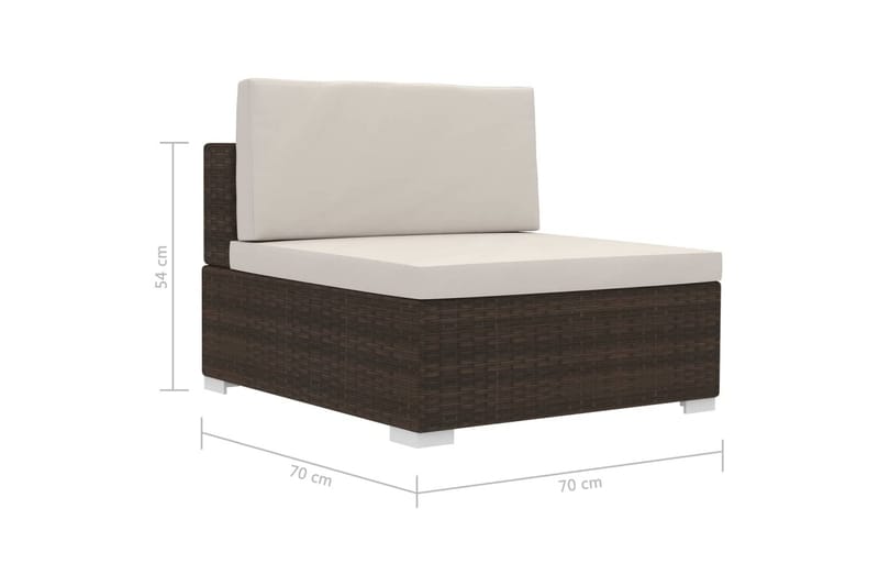 Soffgrupp Utomhus för trädgården med dynor 3 delar konstrotting brun - Brun - Utemöbler - Loungemöbler - Loungegrupp & Loungeset
