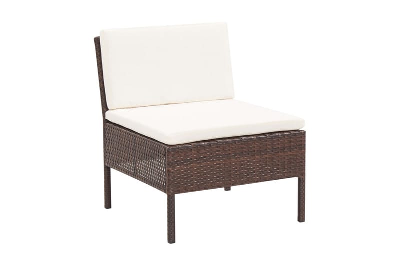 Soffgrupp Utomhus för trädgården med dynor 5 delar konstrotting brun - Brun - Utemöbler - Loungemöbler - Loungegrupp & Loungeset