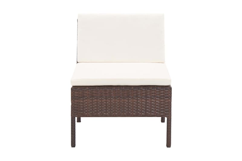 Soffgrupp Utomhus för trädgården med dynor 5 delar konstrotting brun - Brun - Utemöbler - Loungemöbler - Loungegrupp & Loungeset