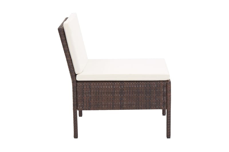 Soffgrupp Utomhus för trädgården med dynor 5 delar konstrotting brun - Brun - Utemöbler - Loungemöbler - Loungegrupp & Loungeset