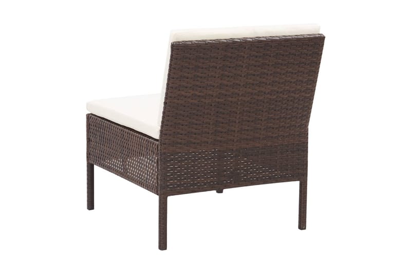 Soffgrupp Utomhus för trädgården med dynor 5 delar konstrotting brun - Brun - Utemöbler - Loungemöbler - Loungegrupp & Loungeset