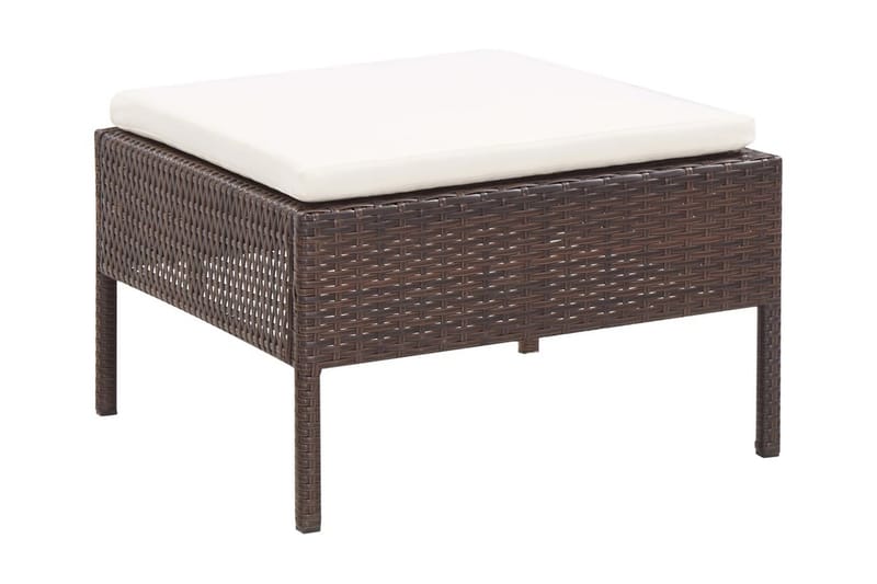 Soffgrupp Utomhus för trädgården med dynor 5 delar konstrotting brun - Brun - Utemöbler - Loungemöbler - Loungegrupp & Loungeset