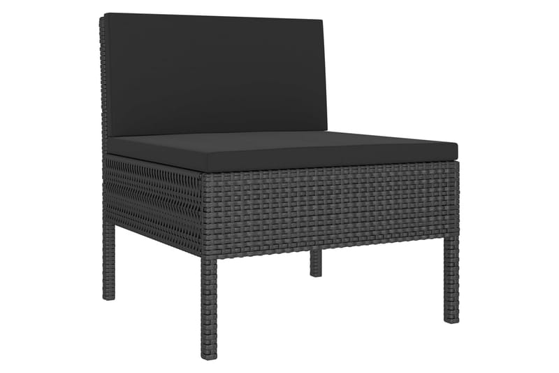 Soffgrupp Utomhus för trädgården med dynor 5 delar konstrotting svar - Svart - Utemöbler - Loungemöbler - Loungegrupp & Loungeset