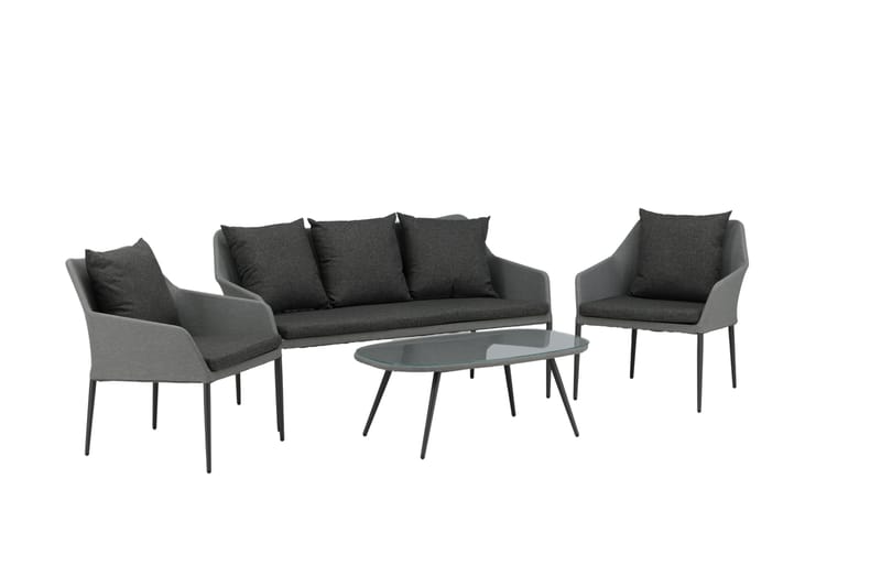 Spoga Loungegrupp Utomhus 4-sits - Svart/Grå - Utemöbler - Loungemöbler - Loungegrupp & Loungeset