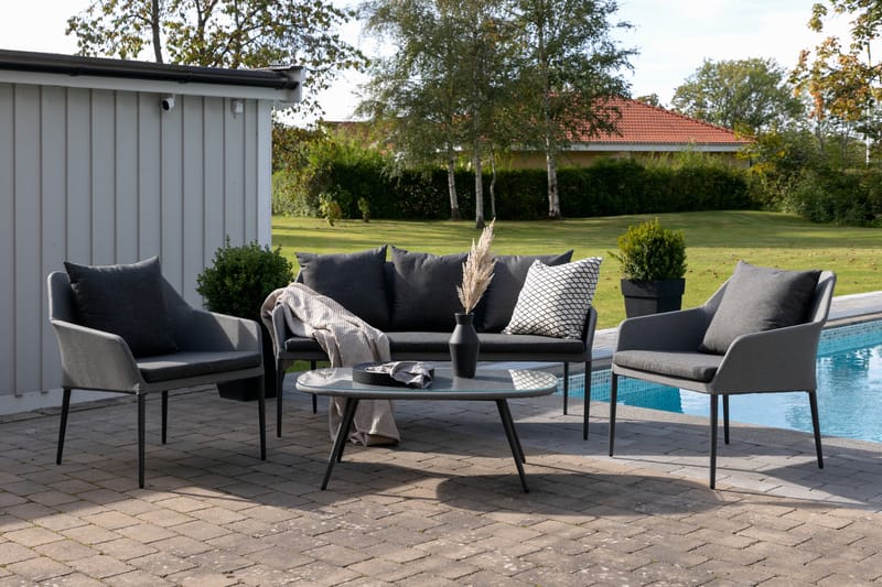 Spoga Loungegrupp Utomhus 4-sits - Svart/Grå - Utemöbler - Loungemöbler - Loungegrupp & Loungeset