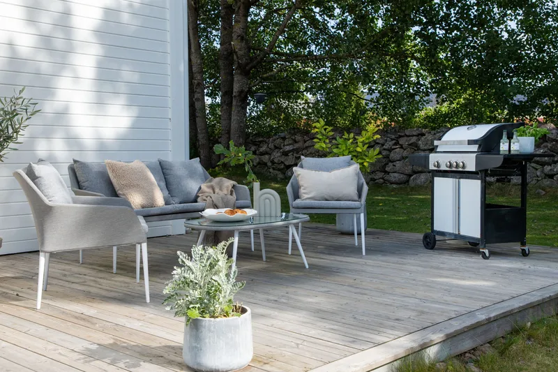 Spoga Loungegrupp Utomhus 4-sits - Vit/Grå - Utemöbler - Loungemöbler - Loungegrupp & Loungeset