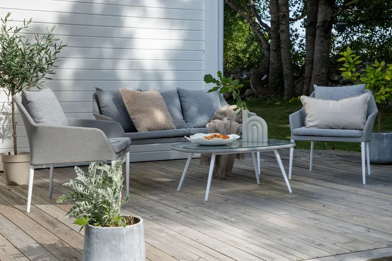 Spoga Loungegrupp Utomhus 4-sits - Vit/Grå - Utemöbler - Loungemöbler - Loungegrupp & Loungeset