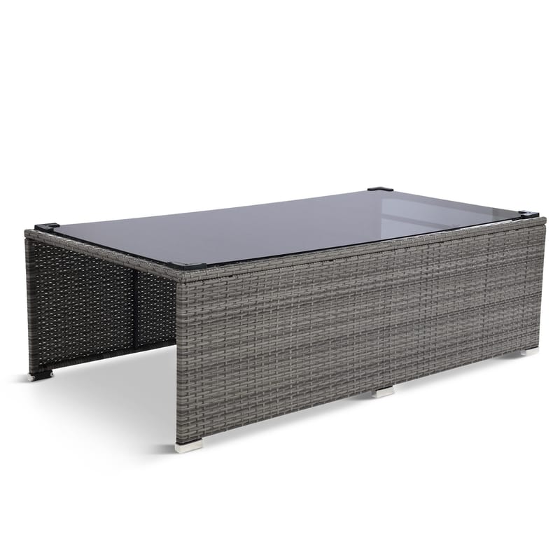 Stor loungegrupp | Tre smarta förvaringsutrymmen | Grå konstrotting - Utemöbler - Loungemöbler - Loungegrupp & Loungeset