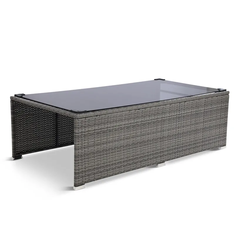 Stor loungegrupp | Tre smarta förvaringsutrymmen | Grå konstrotting - Utemöbler - Loungemöbler - Loungegrupp & Loungeset