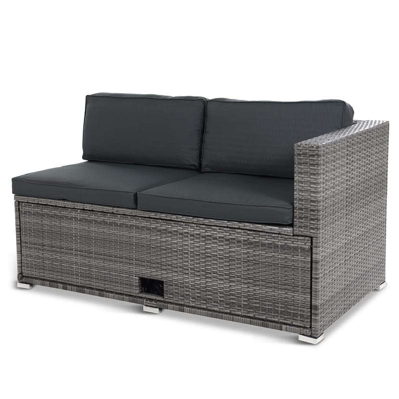 Stor loungegrupp | Tre smarta förvaringsutrymmen | Grå konstrotting - Utemöbler - Loungemöbler - Loungegrupp & Loungeset