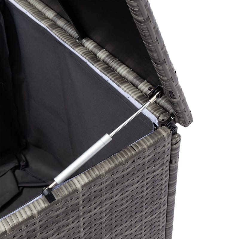 Stor loungegrupp | Tre smarta förvaringsutrymmen | Grå konstrotting - Utemöbler - Loungemöbler - Loungegrupp & Loungeset