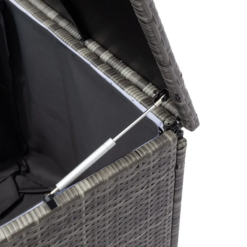 Stor loungegrupp | Tre smarta förvaringsutrymmen | Grå konstrotting - Utemöbler - Loungemöbler - Loungegrupp & Loungeset