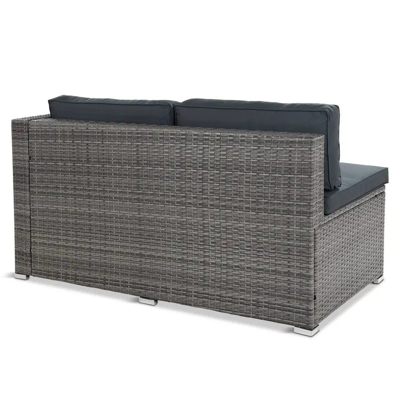 Stor loungegrupp | Tre smarta förvaringsutrymmen | Grå konstrotting - Utemöbler - Loungemöbler - Loungegrupp & Loungeset
