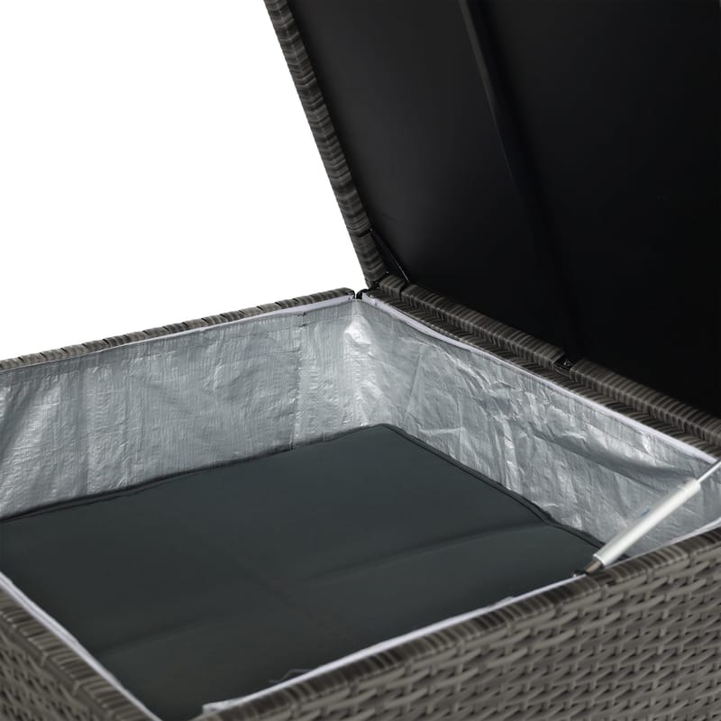 Stor loungegrupp | Tre smarta förvaringsutrymmen | Grå konstrotting - Utemöbler - Loungemöbler - Loungegrupp & Loungeset