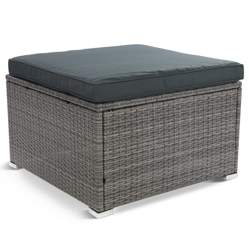 Stor loungegrupp | Tre smarta förvaringsutrymmen | Grå konstrotting - Utemöbler - Loungemöbler - Loungegrupp & Loungeset