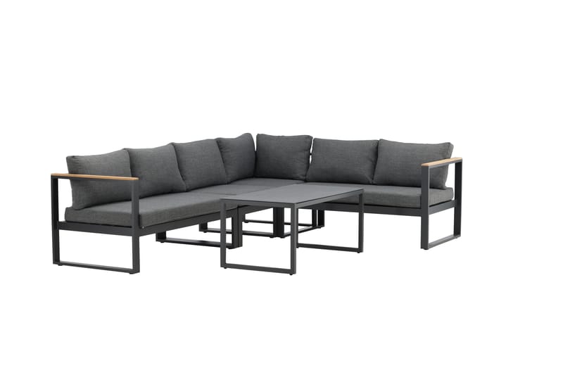 Texas Hörnsoffa Utomhus - Svart/Brun - Utemöbler - Loungemöbler - Loungegrupp & Loungeset