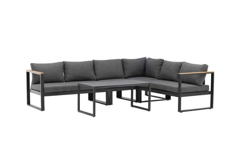 Texas Hörnsoffa Utomhus - Svart/Brun - Utemöbler - Loungemöbler - Loungegrupp & Loungeset