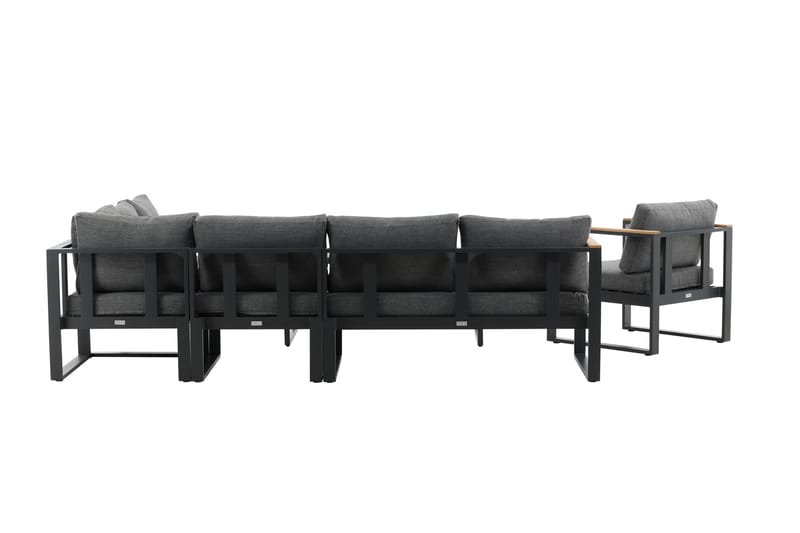 Texas Hörnsoffa Utomhus - Svart/Brun - Utemöbler - Loungemöbler - Loungegrupp & Loungeset