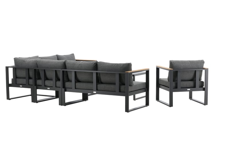 Texas Hörnsoffa Utomhus - Svart/Brun - Utemöbler - Loungemöbler - Loungegrupp & Loungeset