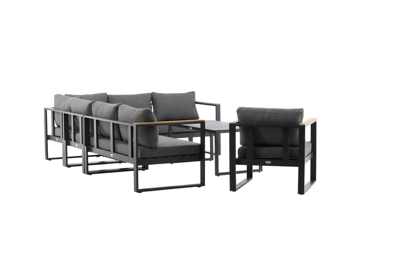 Texas Hörnsoffa Utomhus - Svart/Brun - Utemöbler - Loungemöbler - Loungegrupp & Loungeset