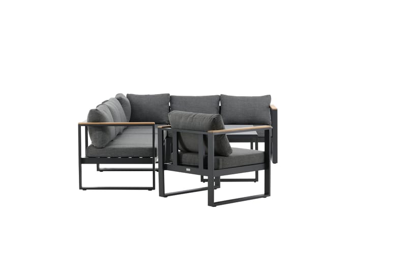 Texas Hörnsoffa Utomhus - Svart/Brun - Utemöbler - Loungemöbler - Loungegrupp & Loungeset