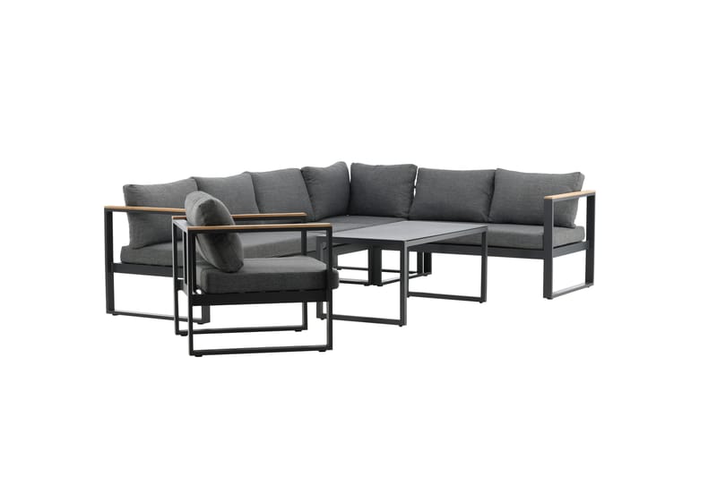 Texas Hörnsoffa Utomhus - Svart/Brun - Utemöbler - Loungemöbler - Loungegrupp & Loungeset