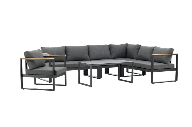 Texas Hörnsoffa Utomhus - Svart/Brun - Utemöbler - Loungemöbler - Loungegrupp & Loungeset