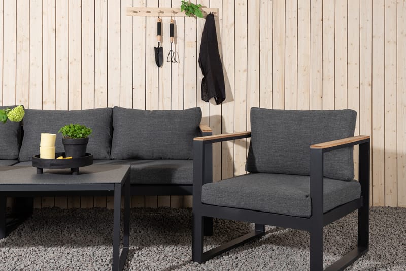 Texas Hörnsoffa Utomhus - Svart/Brun - Utemöbler - Loungemöbler - Loungegrupp & Loungeset