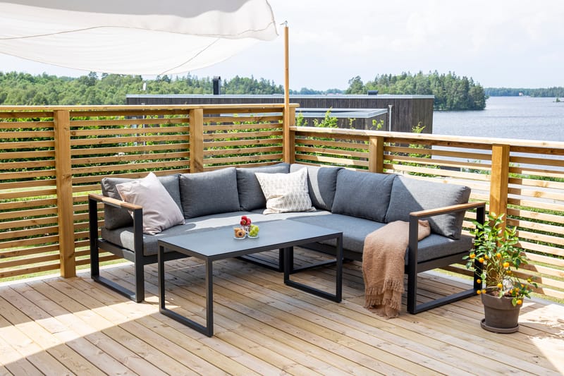 Texas Hörnsoffa Utomhus - Svart/Brun - Utemöbler - Loungemöbler - Loungegrupp & Loungeset