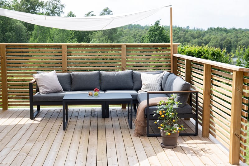 Texas Hörnsoffa Utomhus - Svart/Brun - Utemöbler - Loungemöbler - Loungegrupp & Loungeset