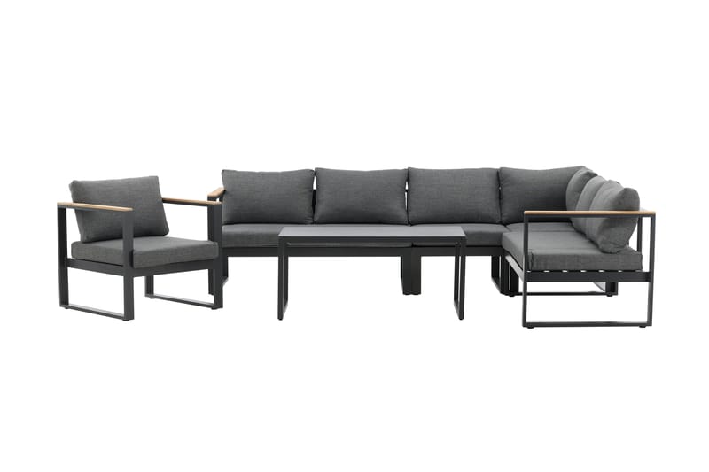 Texas Hörnsoffa Utomhus - Svart/Brun - Utemöbler - Loungemöbler - Loungegrupp & Loungeset