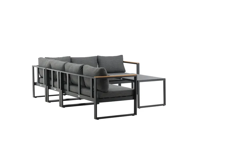 Texas Hörnsoffa Utomhus - Svart/Brun - Utemöbler - Loungemöbler - Loungegrupp & Loungeset