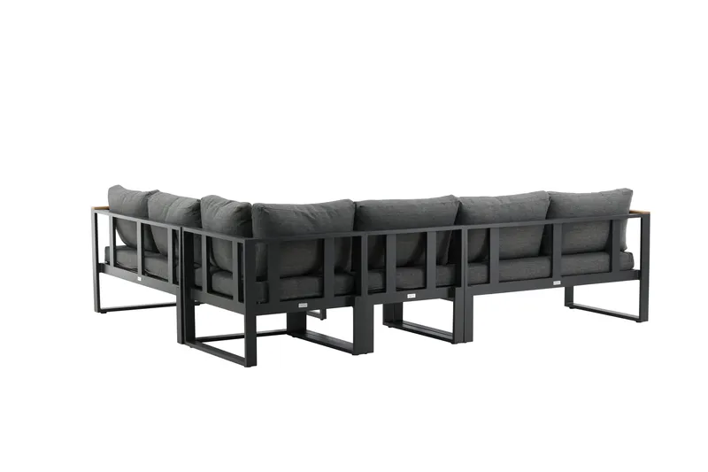 Texas Hörnsoffa Utomhus - Svart/Brun - Utemöbler - Loungemöbler - Loungegrupp & Loungeset